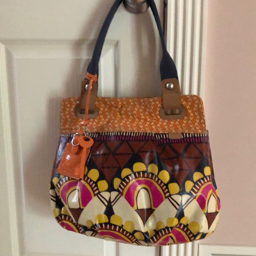 Beautiful Fossil bag multi color good condition